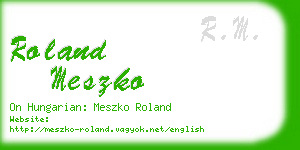 roland meszko business card